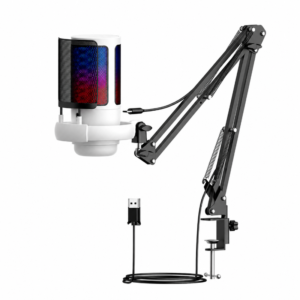 ME6S RGB Pro Gaming Mic – USB Condenser Microphone for Streaming, Gaming & Voice Recording